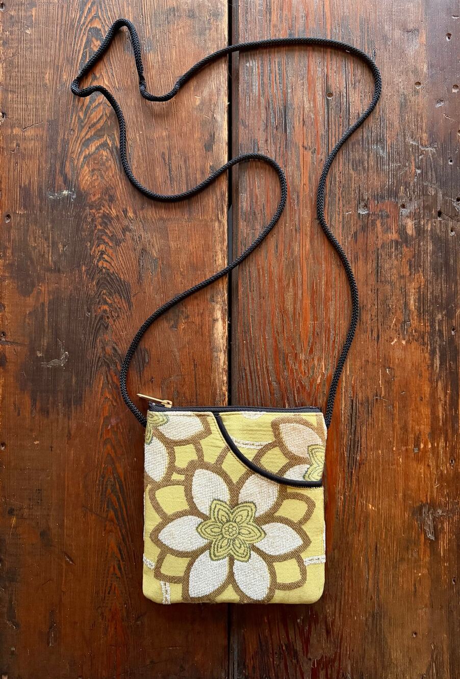 DANNY K Green Floral Tapestry Crossbody Bag
